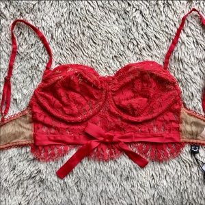 For Love and Lemons | Red Poppy Lace Bra Skivvies